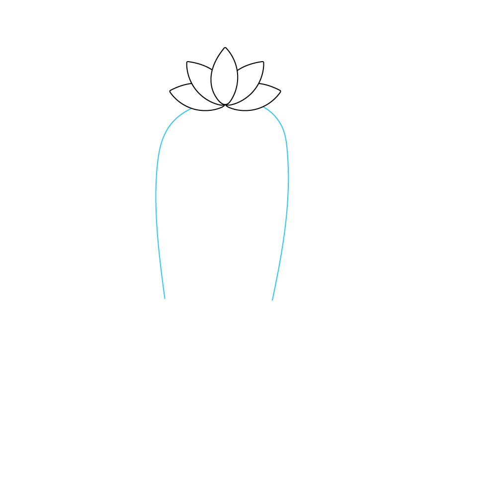 How to Draw A Cactus Flower Step by Step Step  2