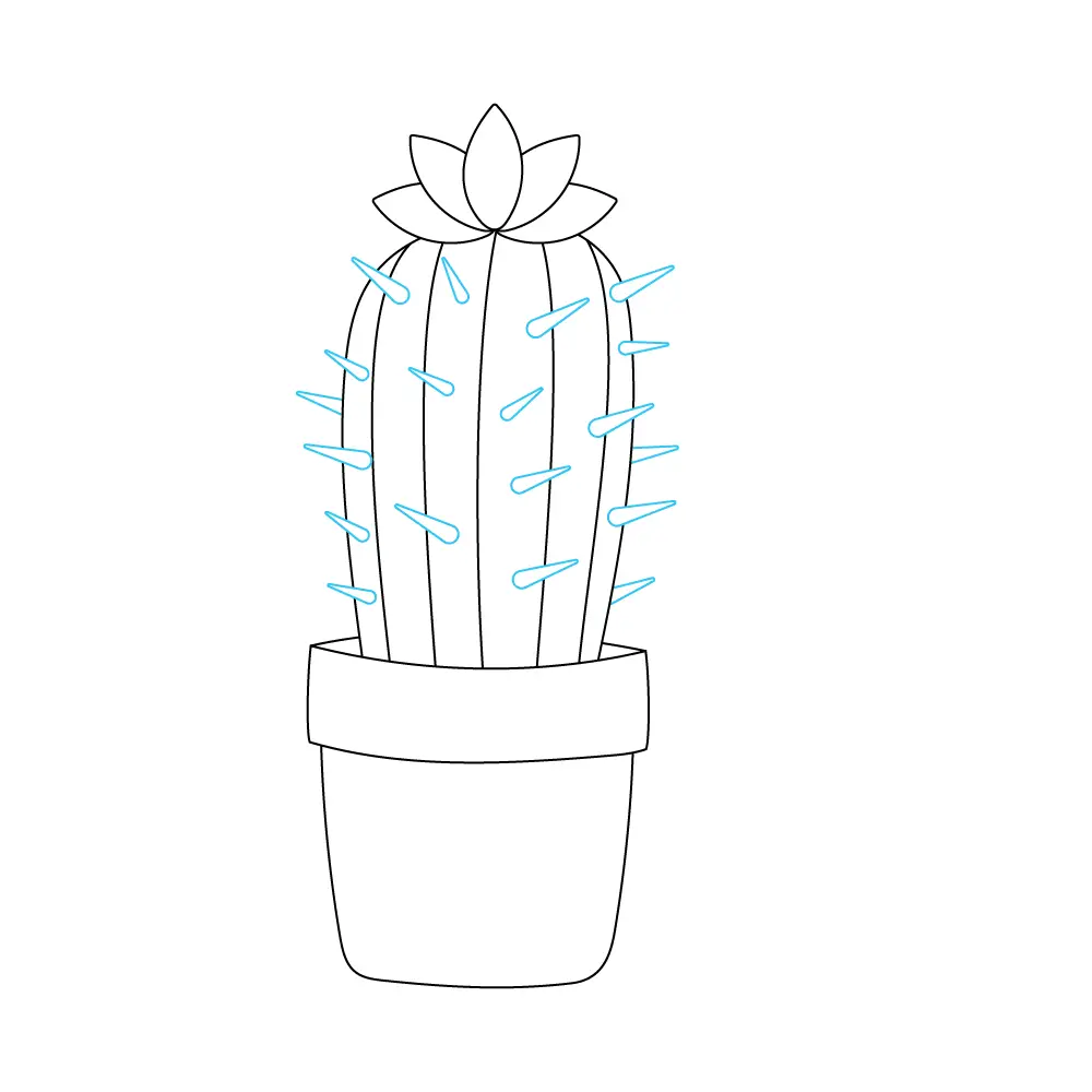 How to Draw A Cactus Flower Step by Step Step  6