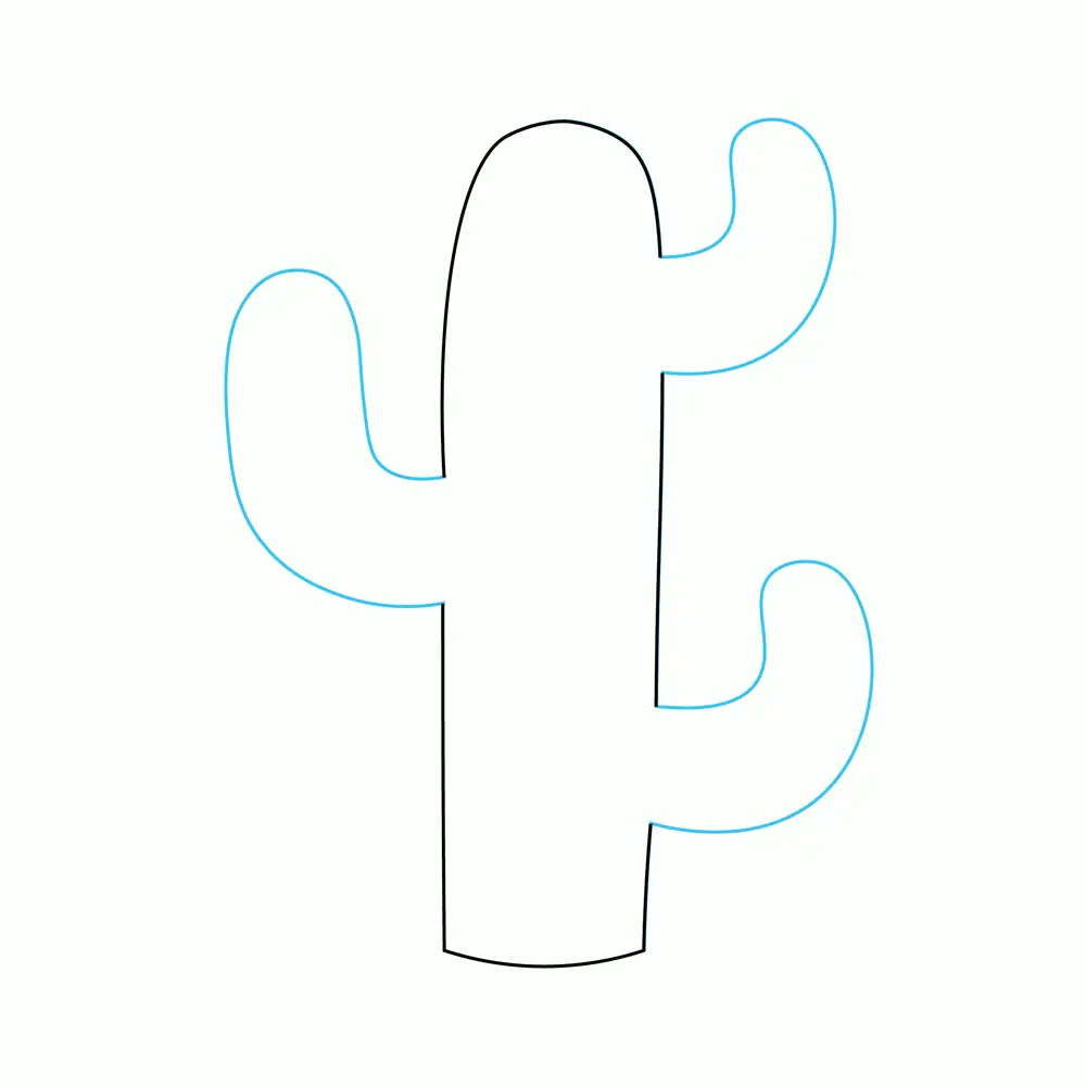 How to Draw A Cactus Step by Step Step  2