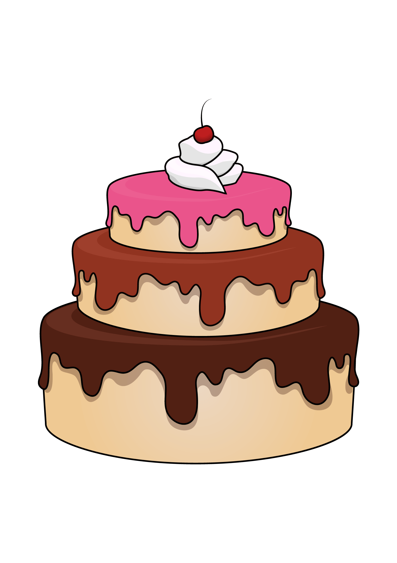 How to Draw A Cake Step by Step Printable