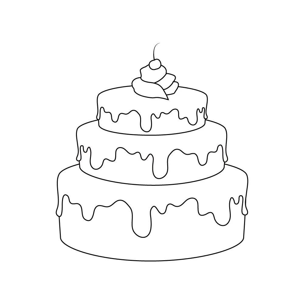 How to Draw A Cake Step by Step Step  10