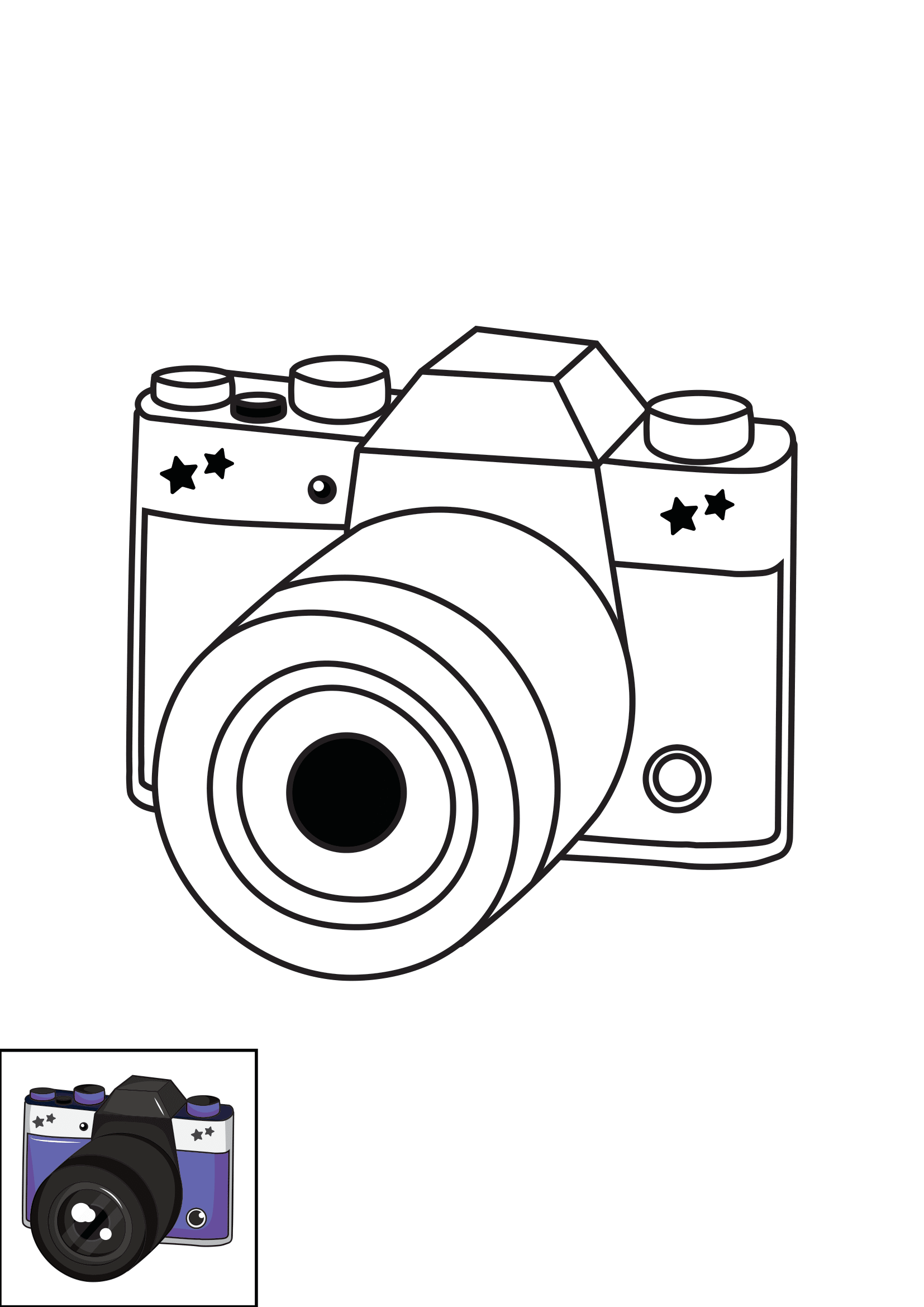 How to Draw A Camera Step by Step Printable Color