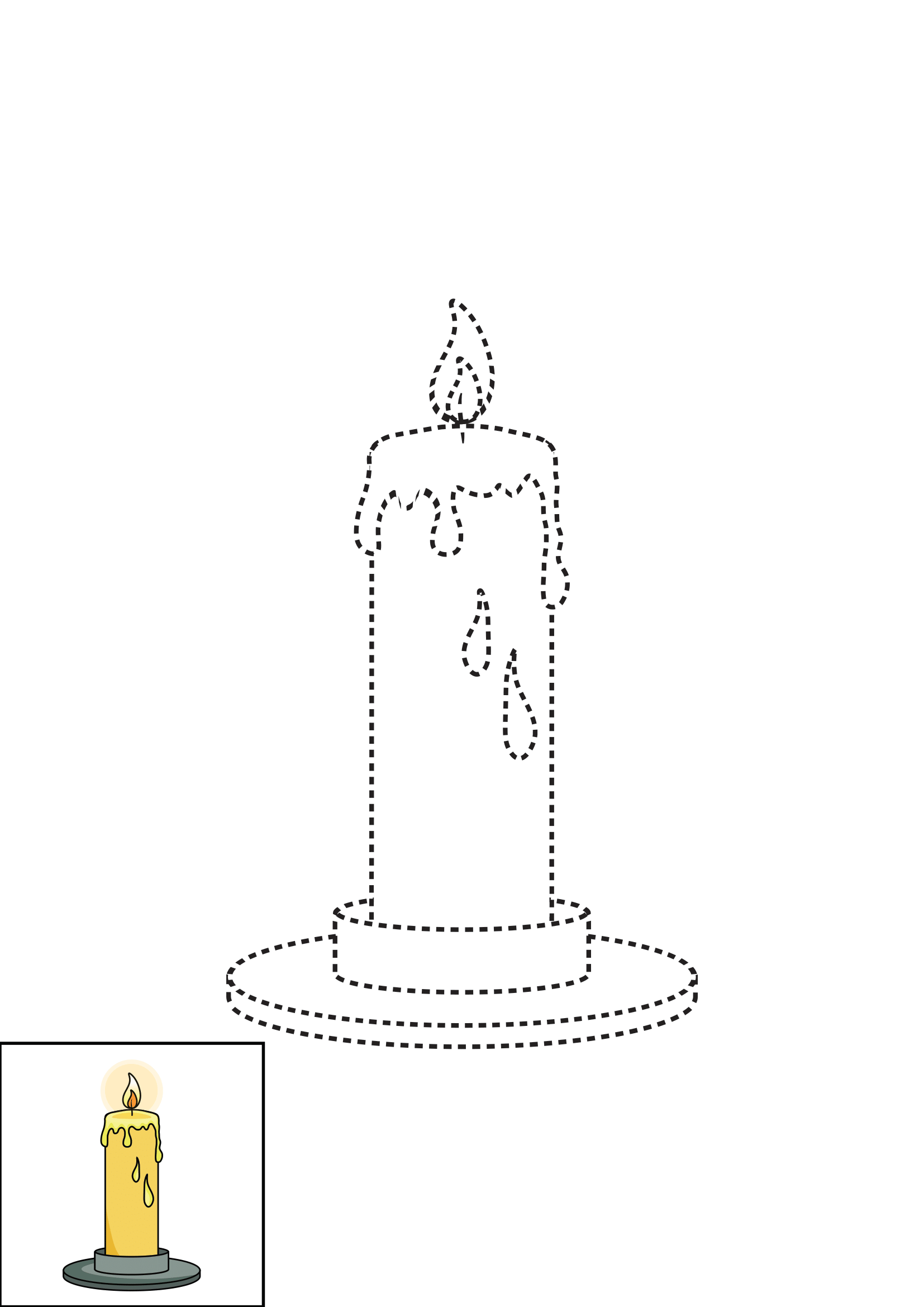 How to Draw A Candle Step by Step Printable Dotted