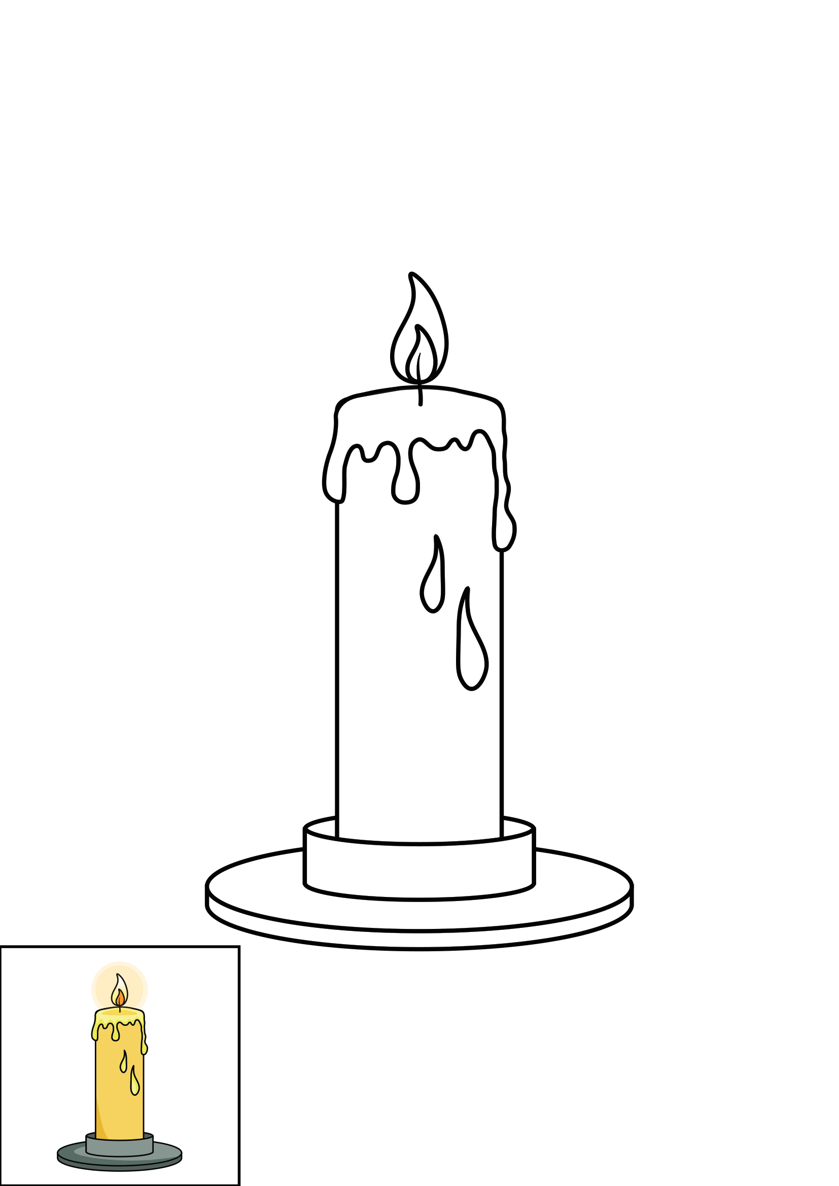 How to Draw A Candle Step by Step Printable Color