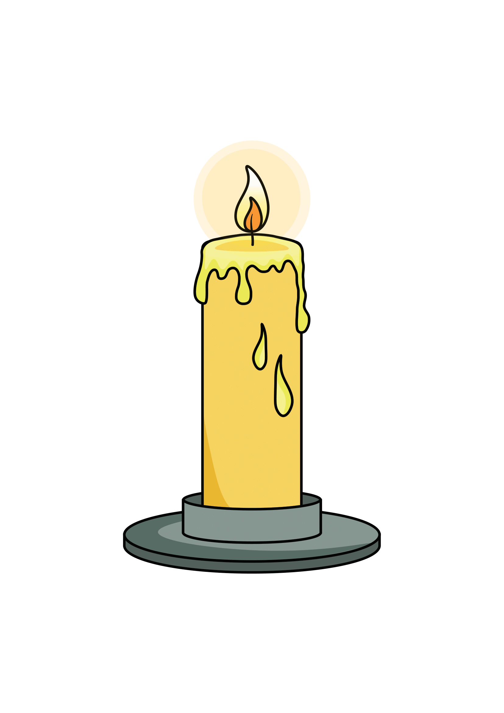 How to Draw A Candle Step by Step Printable