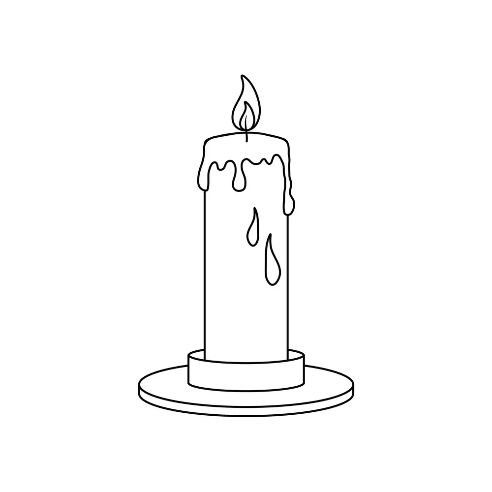 How to Draw A Candle Step by Step Step  9