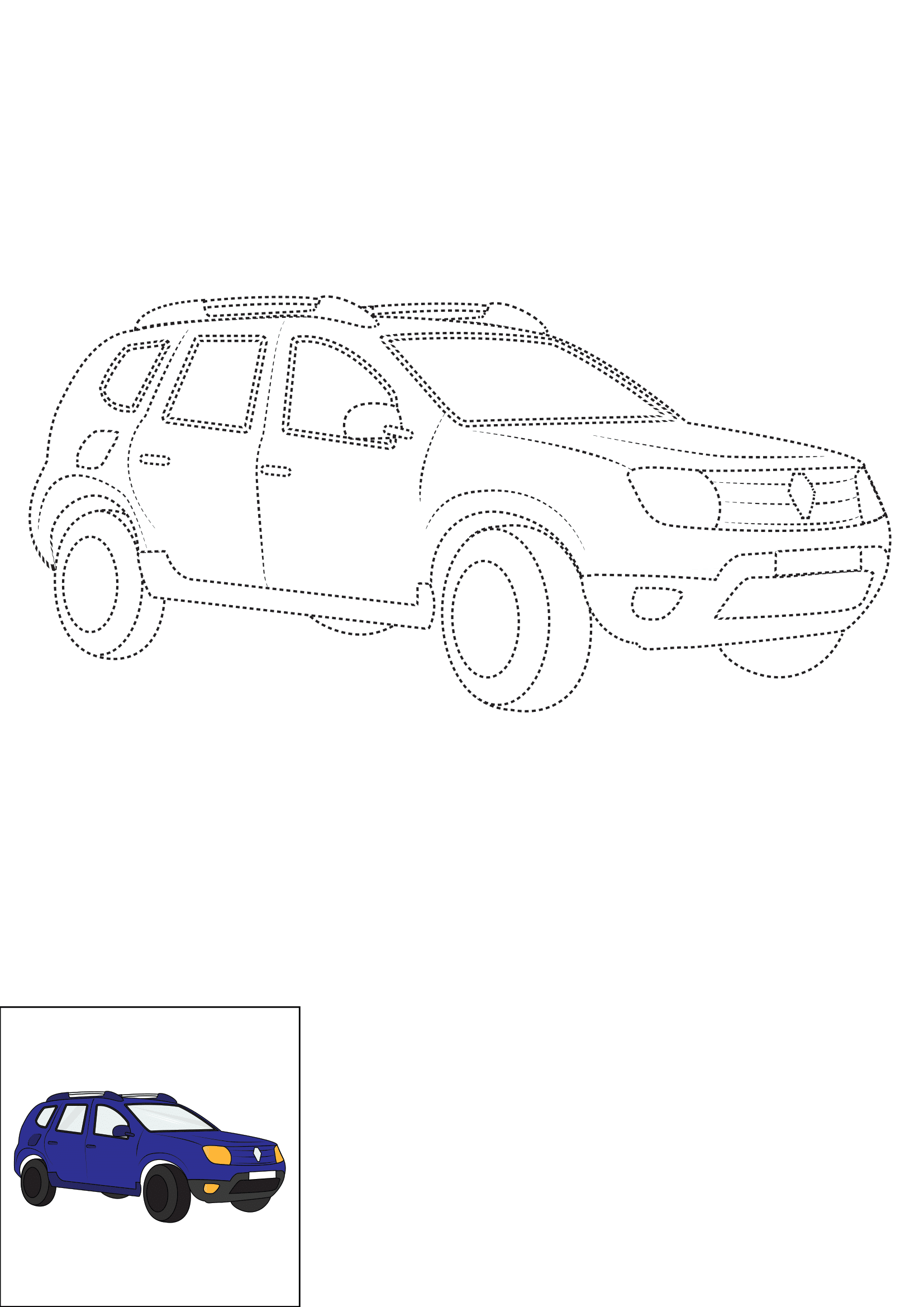 How to Draw A Car Step by Step Printable Dotted