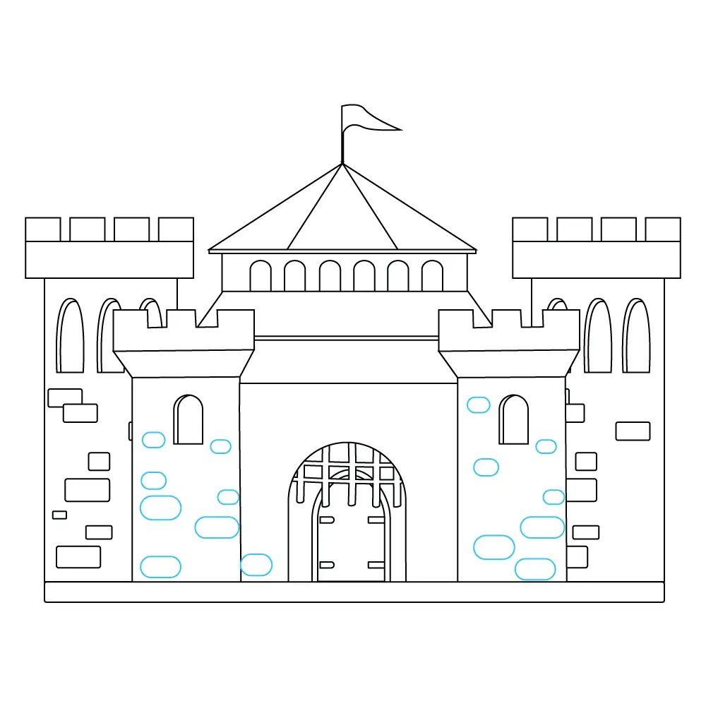 How to Draw A Castle Step by Step Step  11
