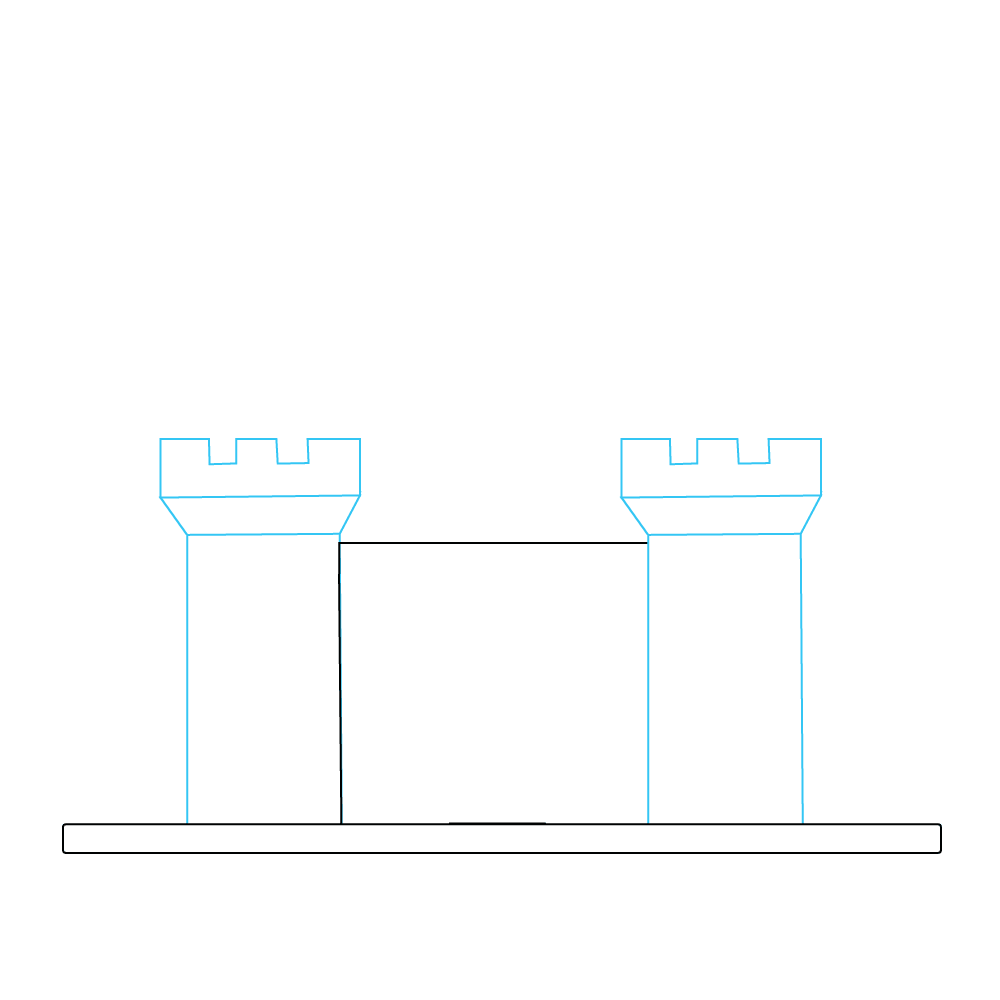 How to Draw A Castle Step by Step Step  2