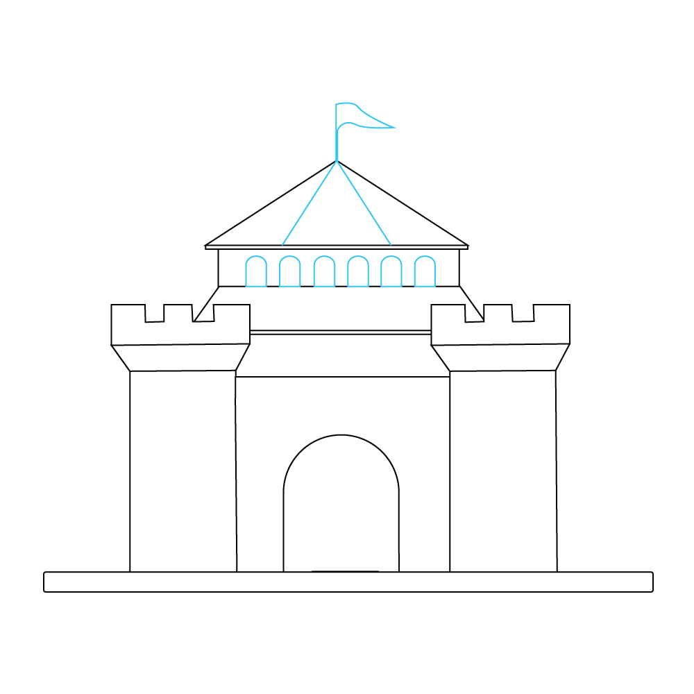 How to Draw A Castle Step by Step Step  5
