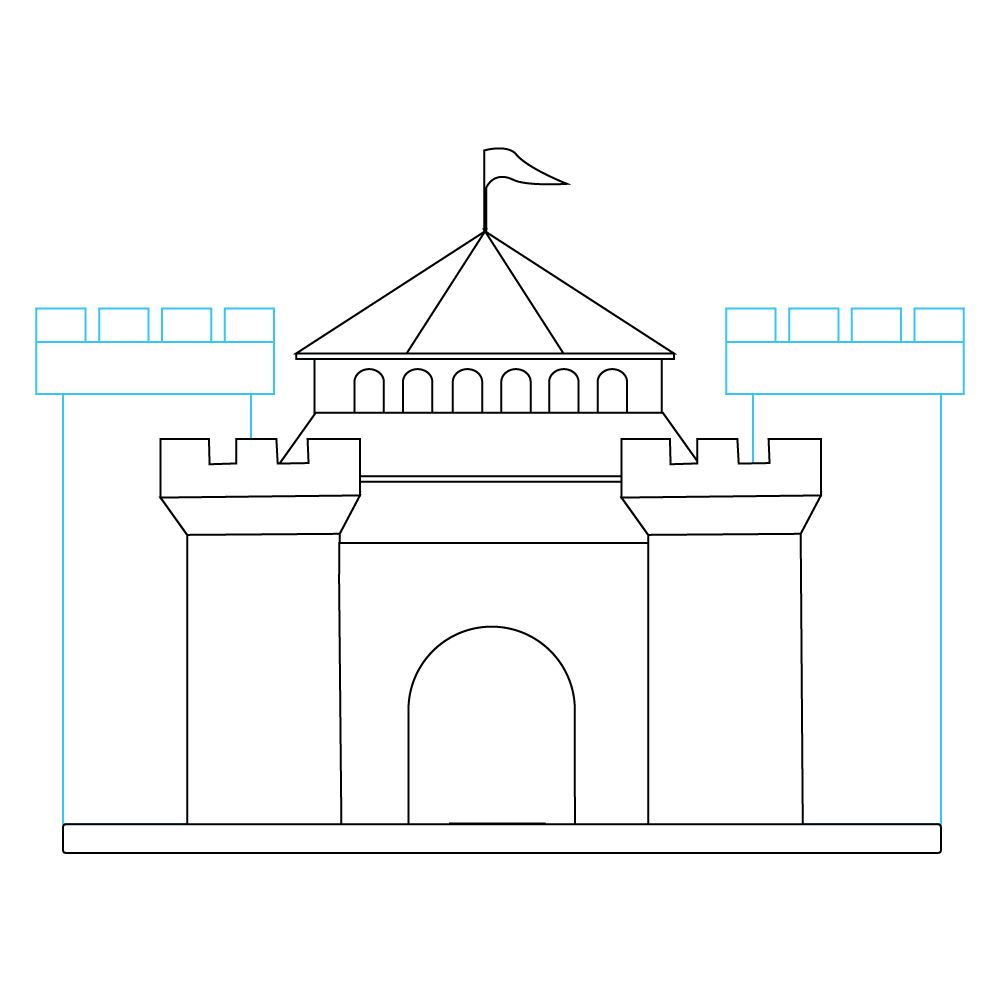 How to Draw A Castle Step by Step Step  6