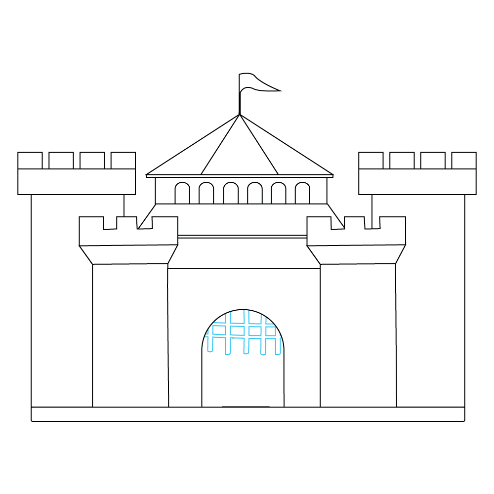 How to Draw A Castle Step by Step Step  7