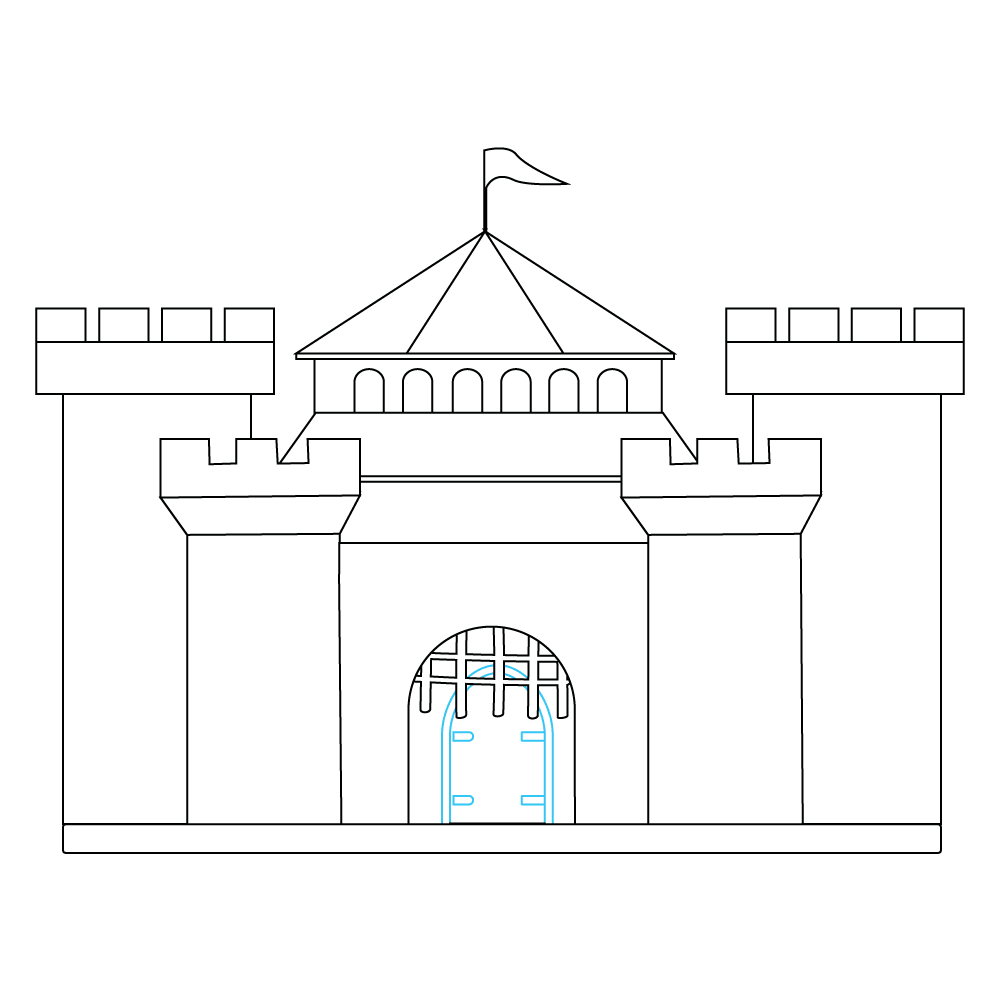 How to Draw A Castle Step by Step Step  8
