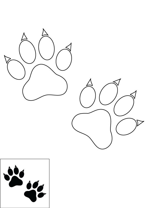 How to Draw A Cat Paw Print Step by Step Printable Color
