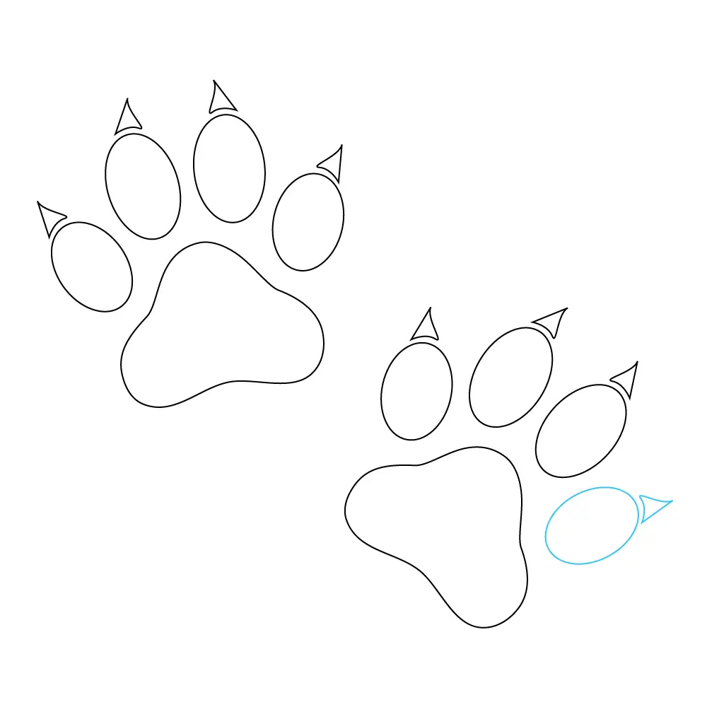 How to Draw A Cat Paw Print Step by Step