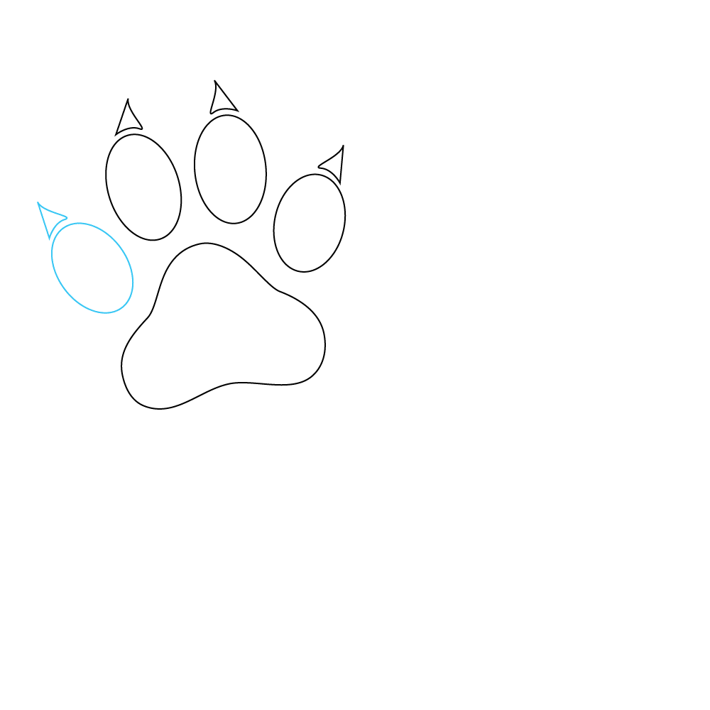 How to Draw A Cat Paw Print Step by Step Step  5