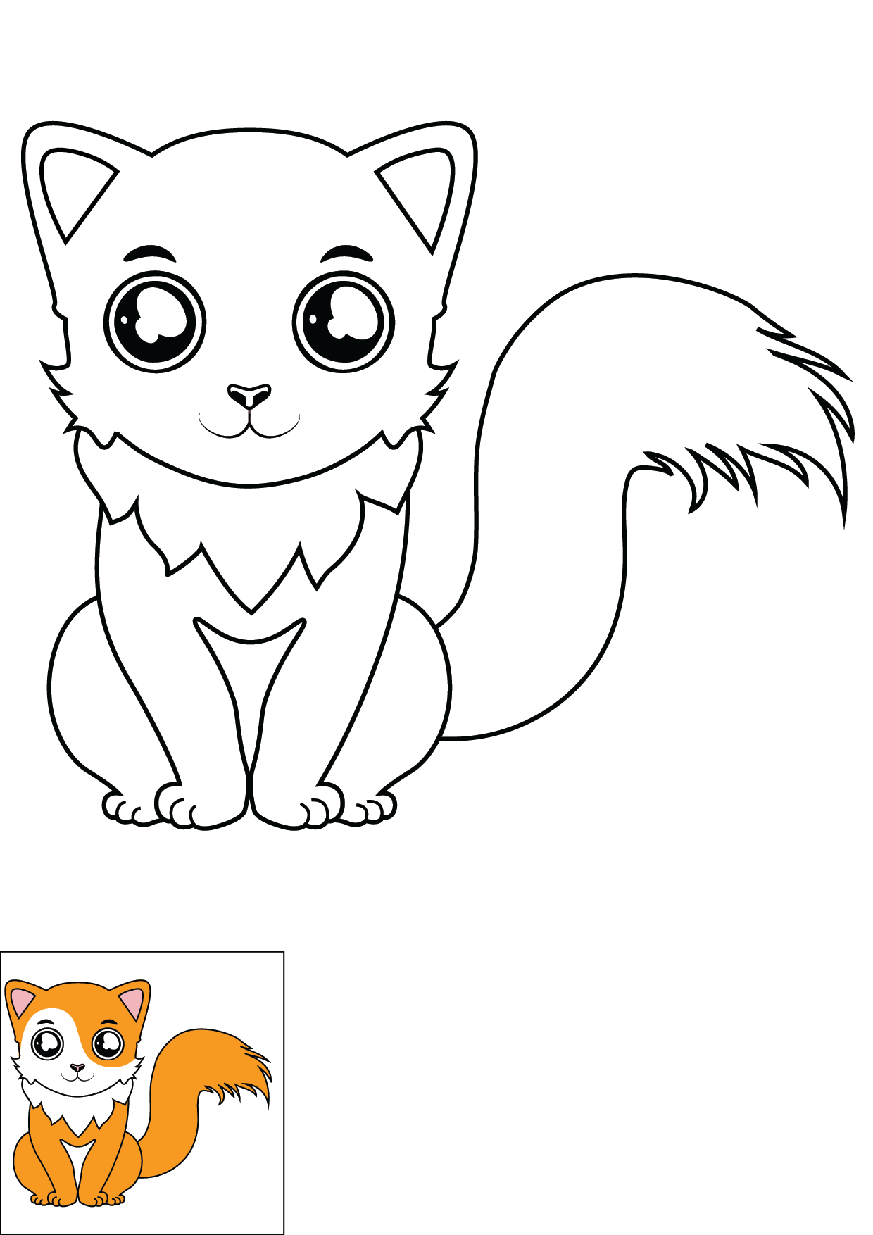How to Draw A Cat Step by Step Printable Color