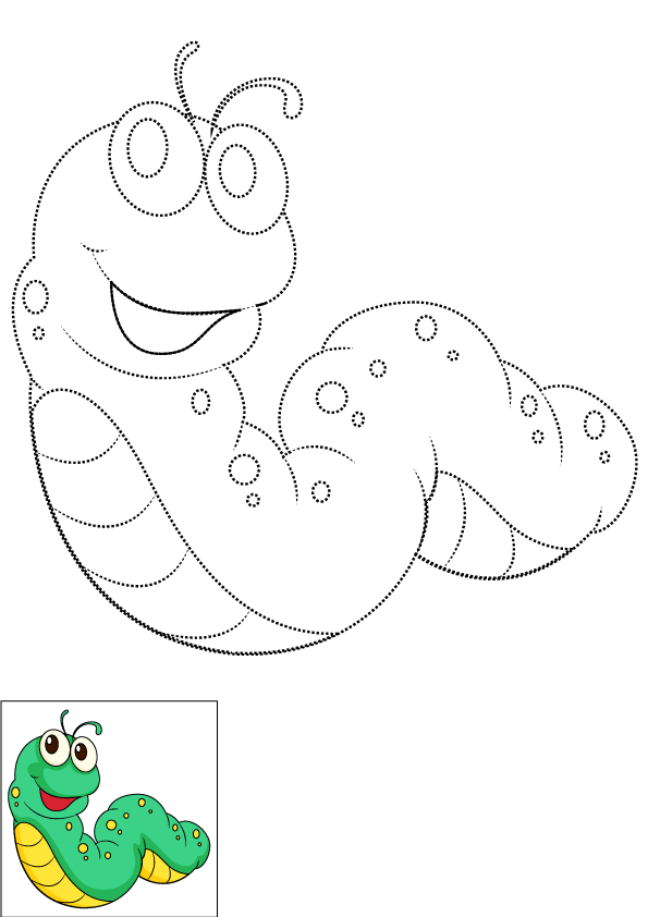 How to Draw A Caterpillar Step by Step Printable Dotted