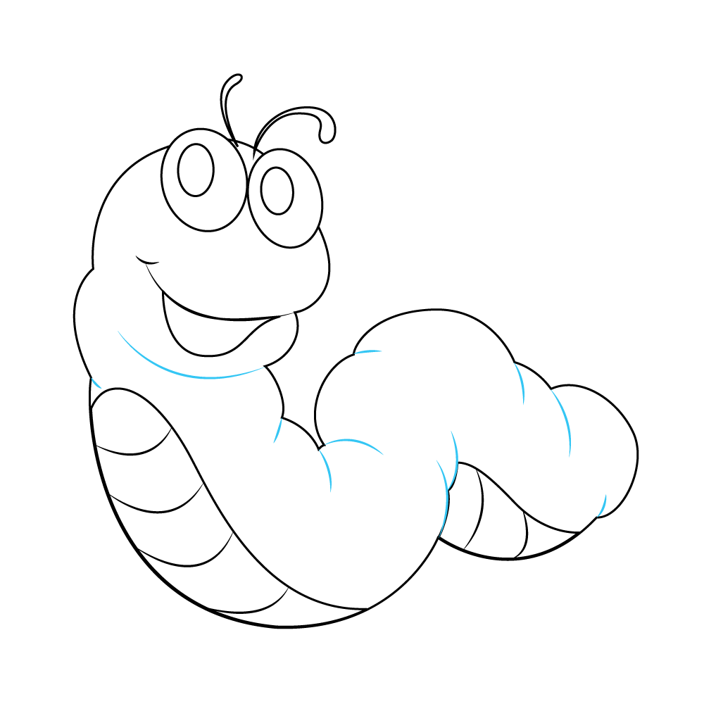How to Draw A Caterpillar Step by Step Step  9