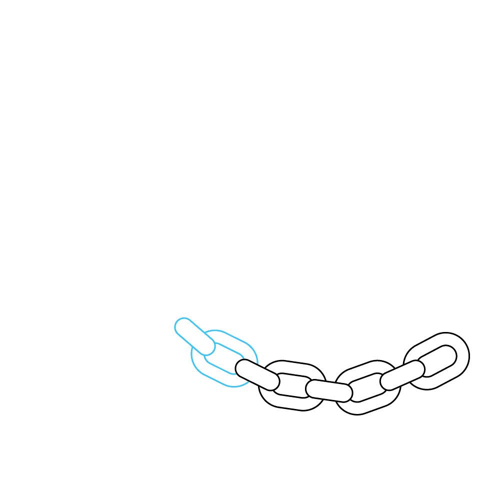 How to Draw A Chain Step by Step Step  5