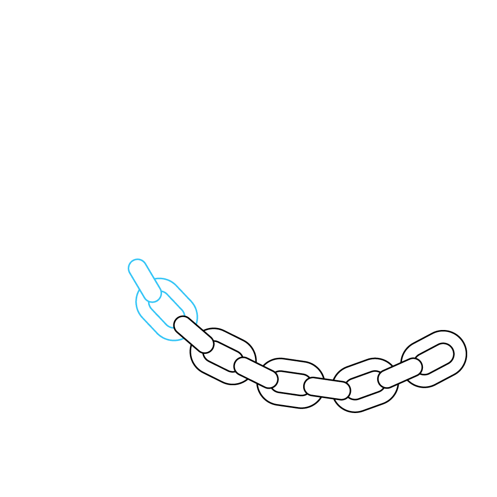 How to Draw A Chain Step by Step Step  6