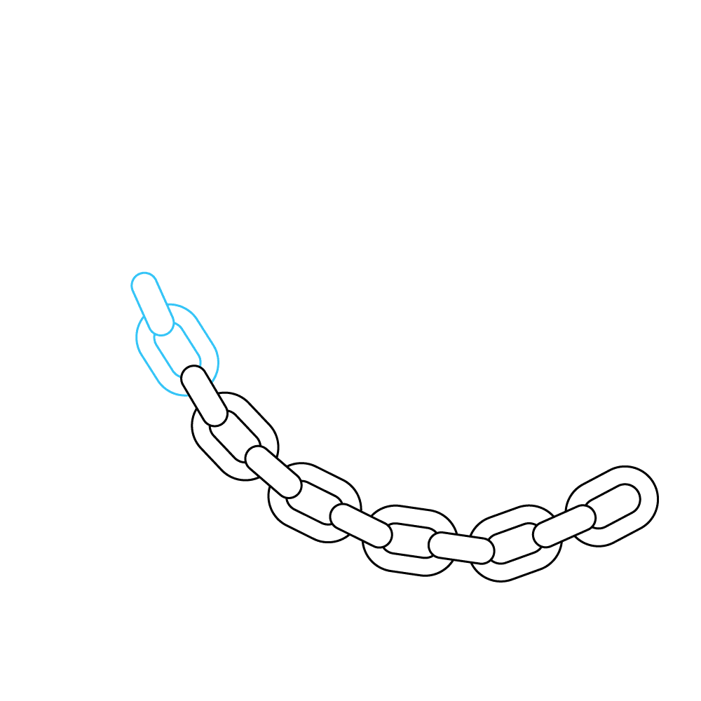 How to Draw A Chain Step by Step Step  7