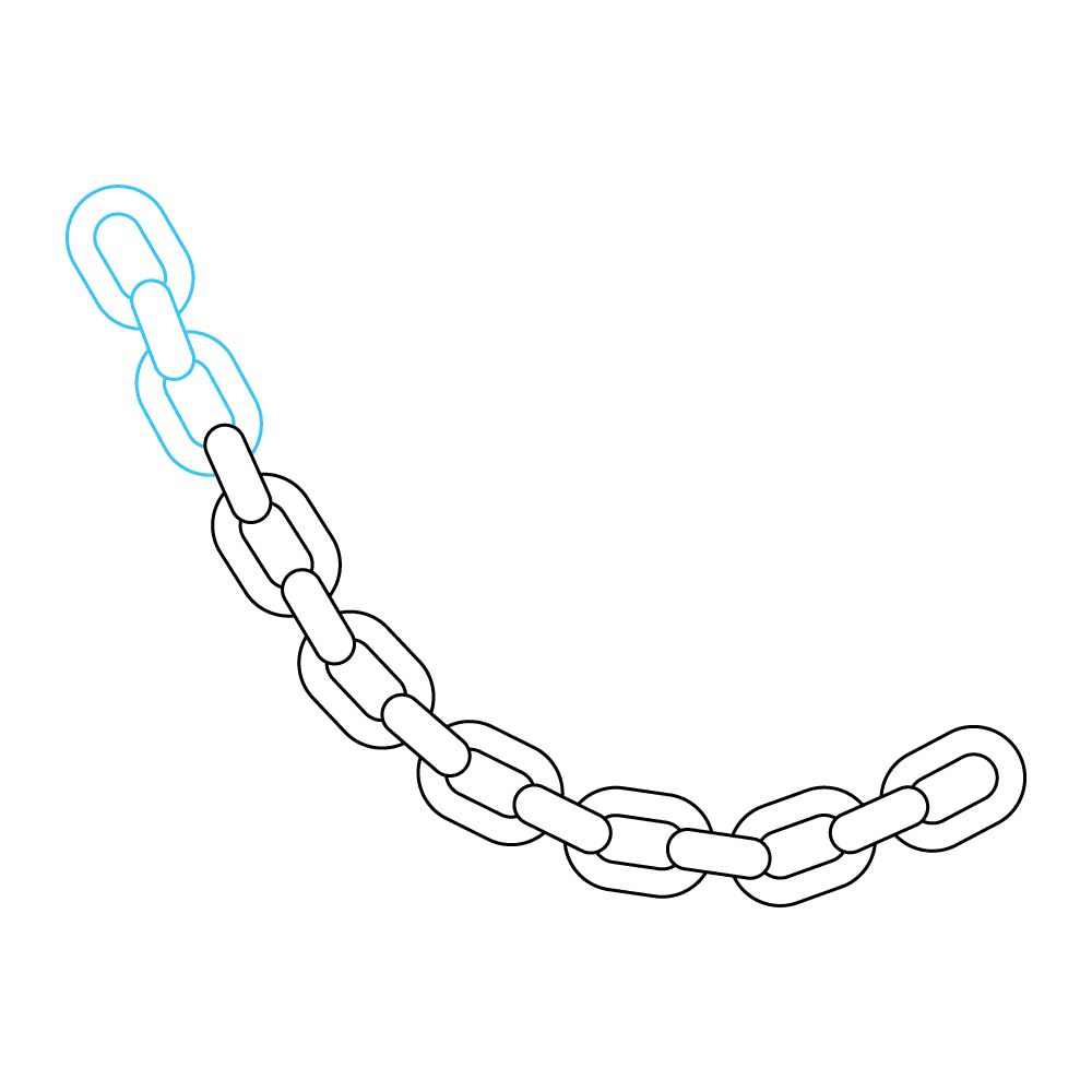 How to Draw A Chain Step by Step Step  8