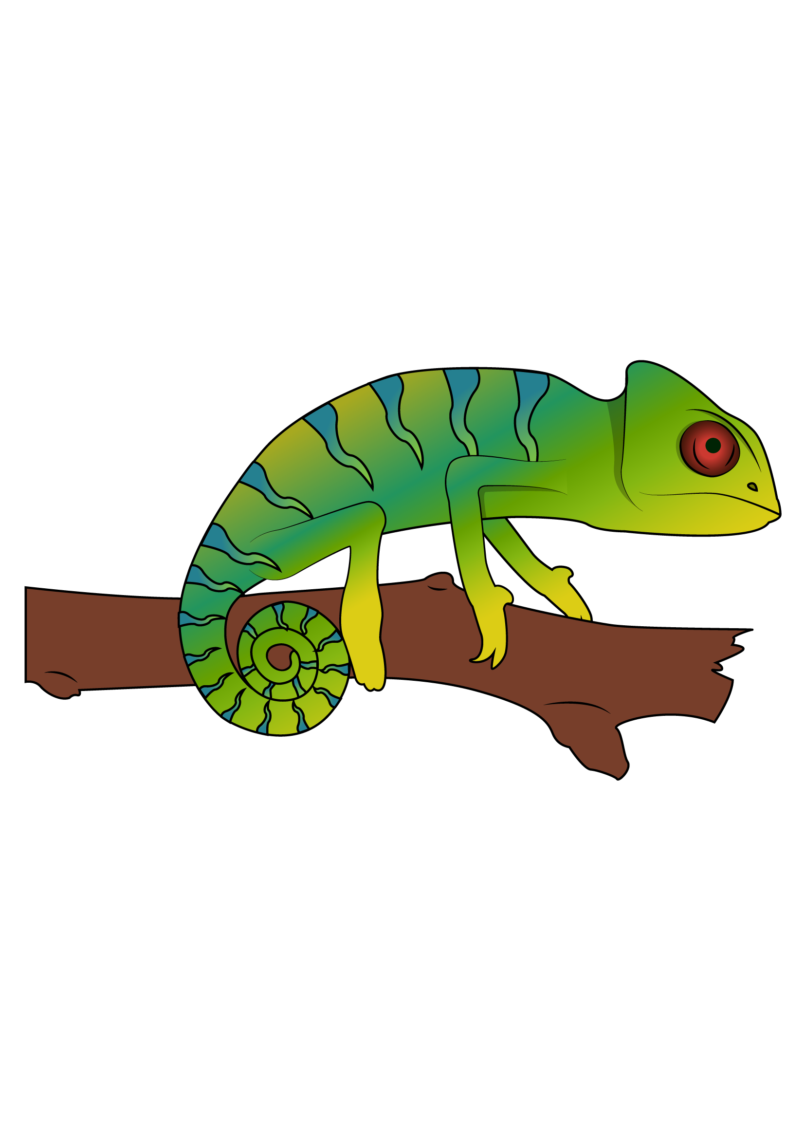 How to Draw A Chameleon Step by Step Printable