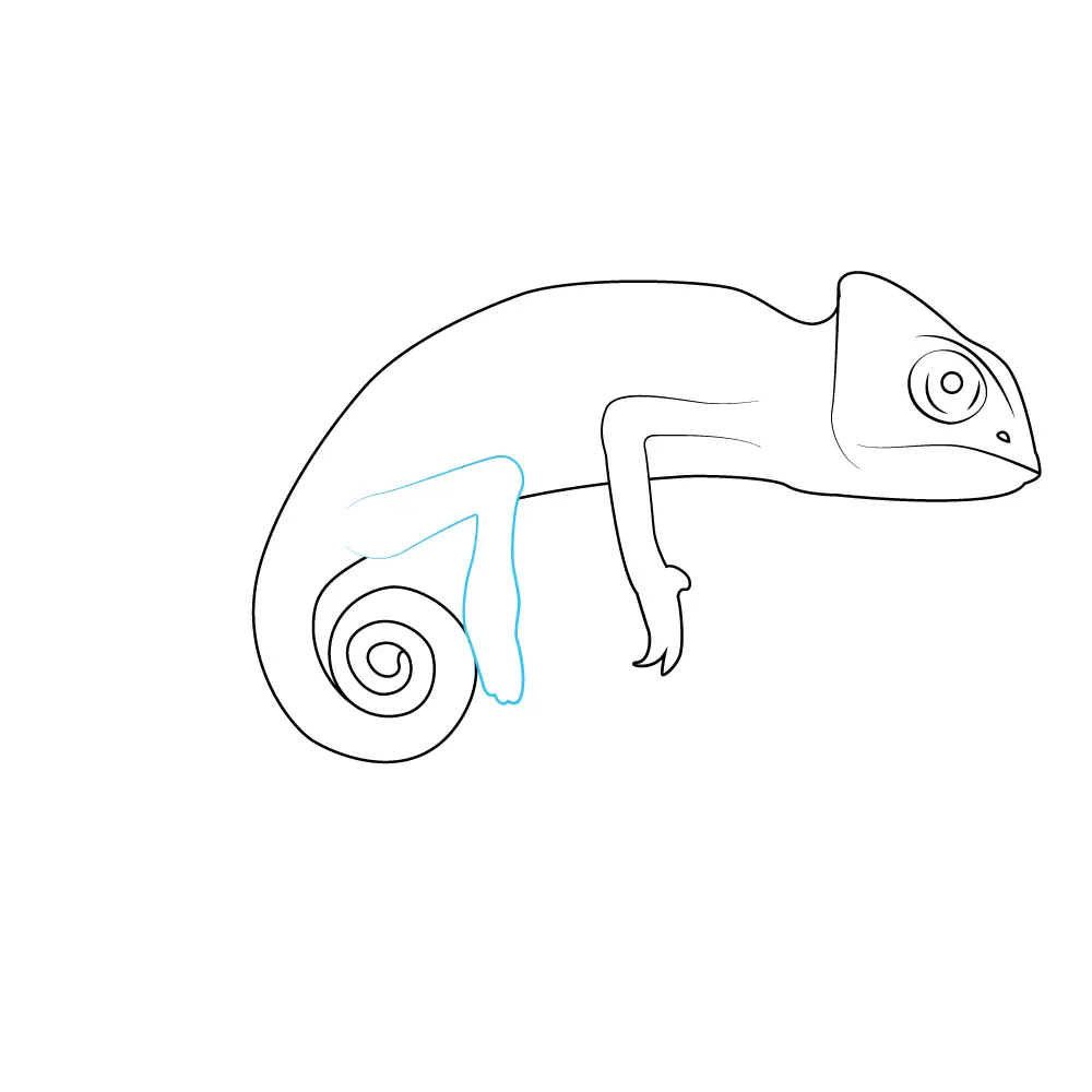 How to Draw A Chameleon Step by Step Step  5