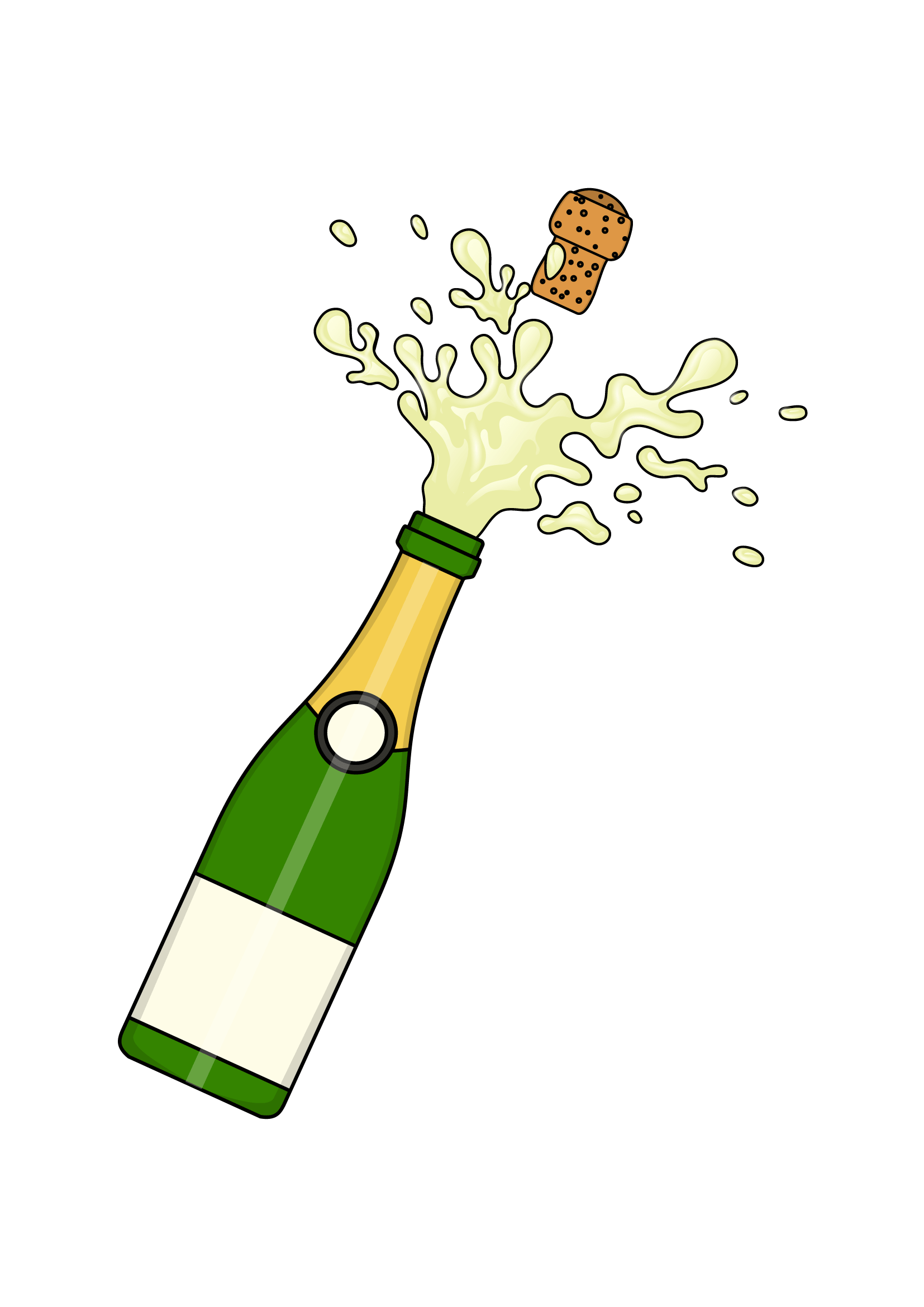 How to Draw A Champagne Bottle Step by Step Printable
