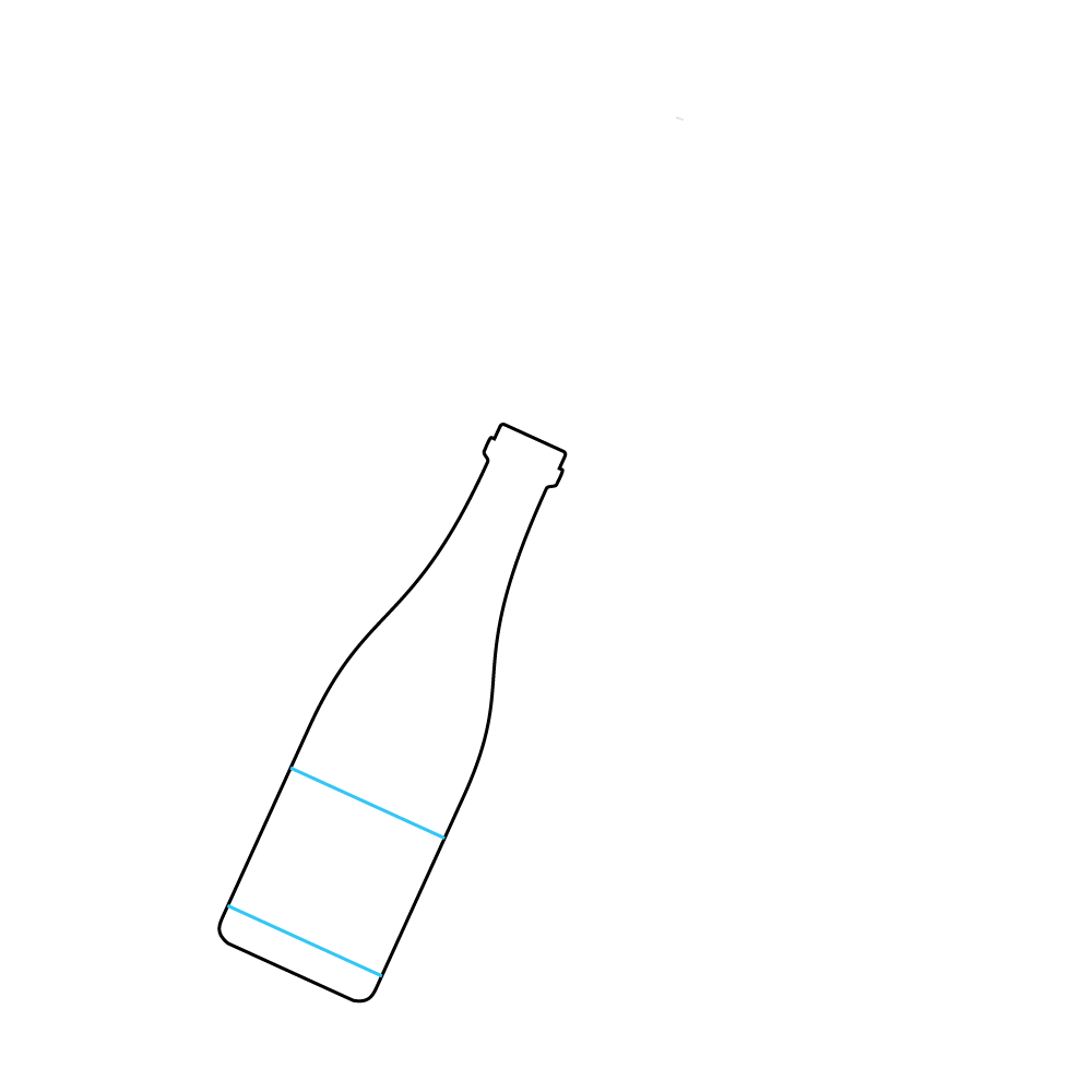 How to Draw A Champagne Bottle Step by Step Step  3