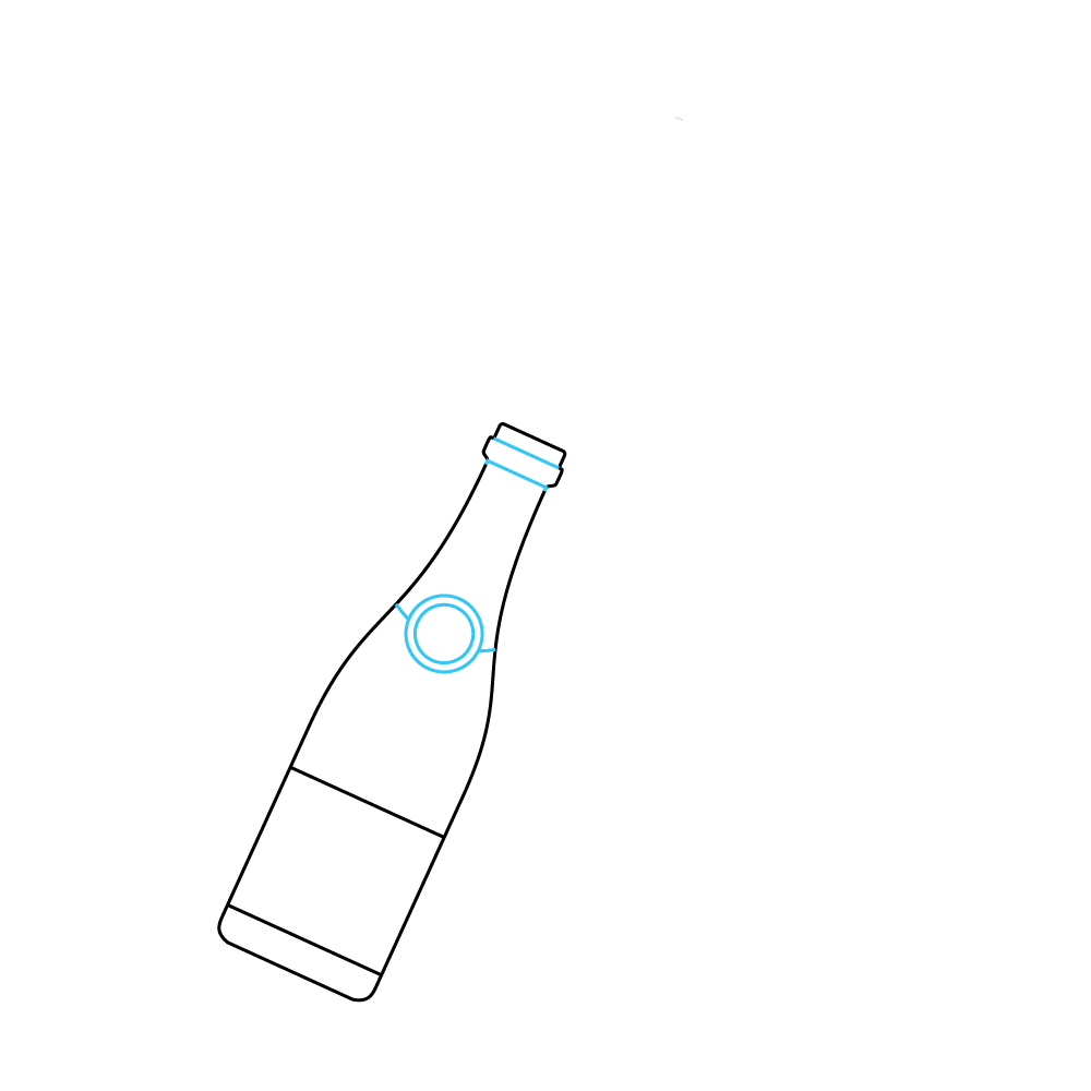 How to Draw A Champagne Bottle Step by Step Step  4