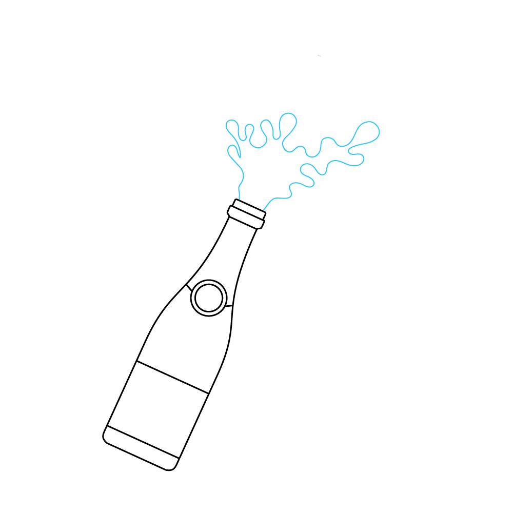 How to Draw A Champagne Bottle Step by Step Step  5