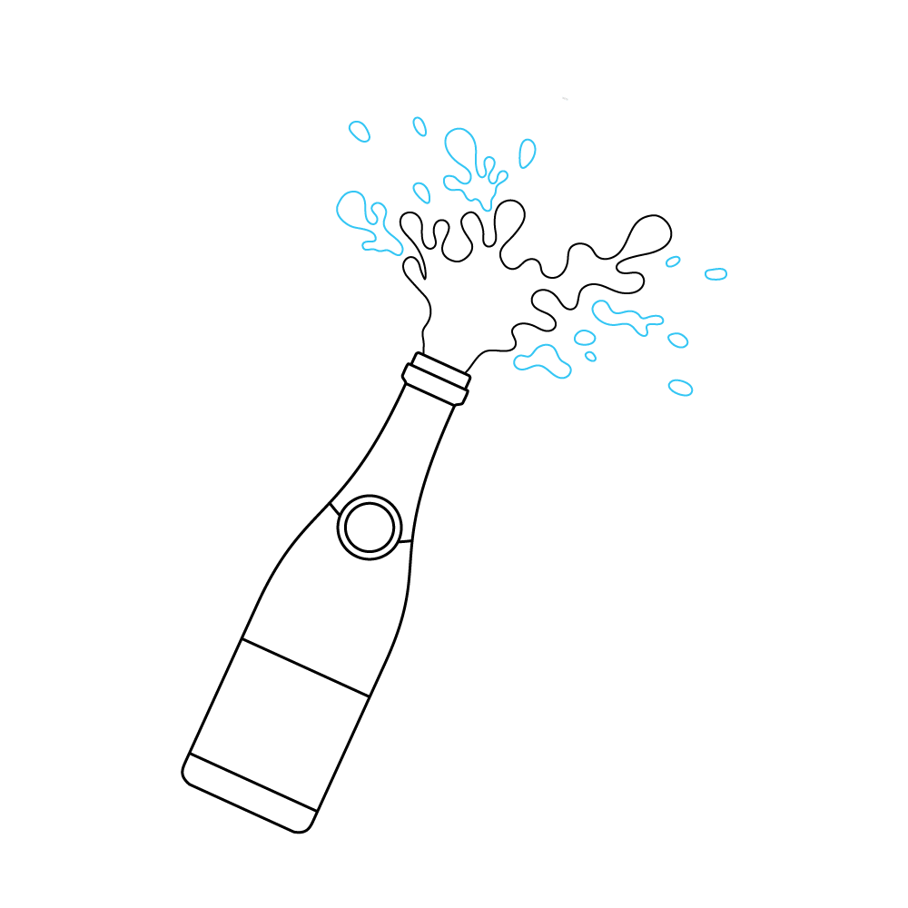 How to Draw A Champagne Bottle Step by Step Step  6