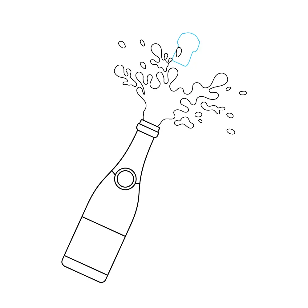 How to Draw A Champagne Bottle Step by Step Step  7