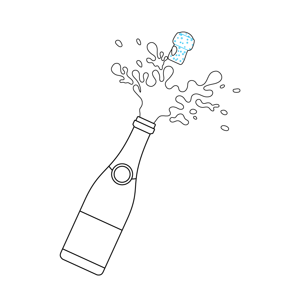 How to Draw A Champagne Bottle Step by Step Step  8