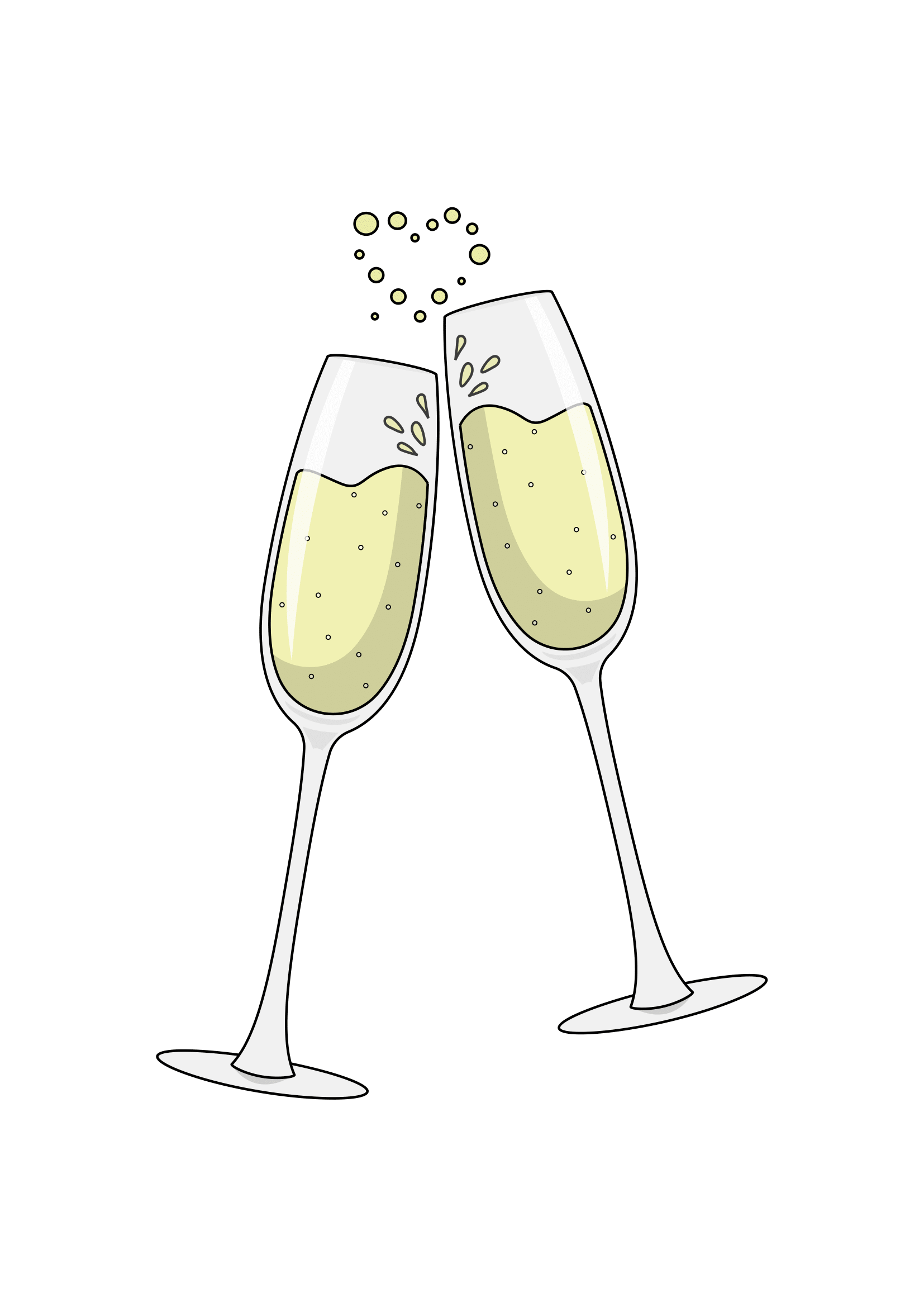 How to Draw A Champagne Glass Step by Step Printable