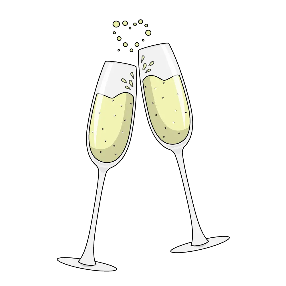 How to Draw A Champagne Glass Step by Step Thumbnail