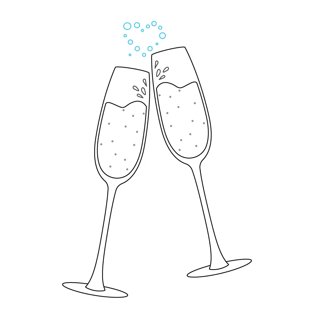 How to Draw A Champagne Glass Step by Step Step  10