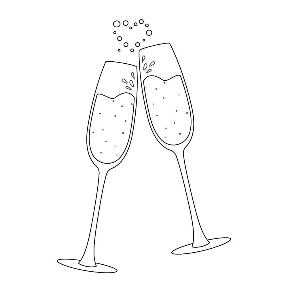 How to Draw A Champagne Glass Step by Step Step  11