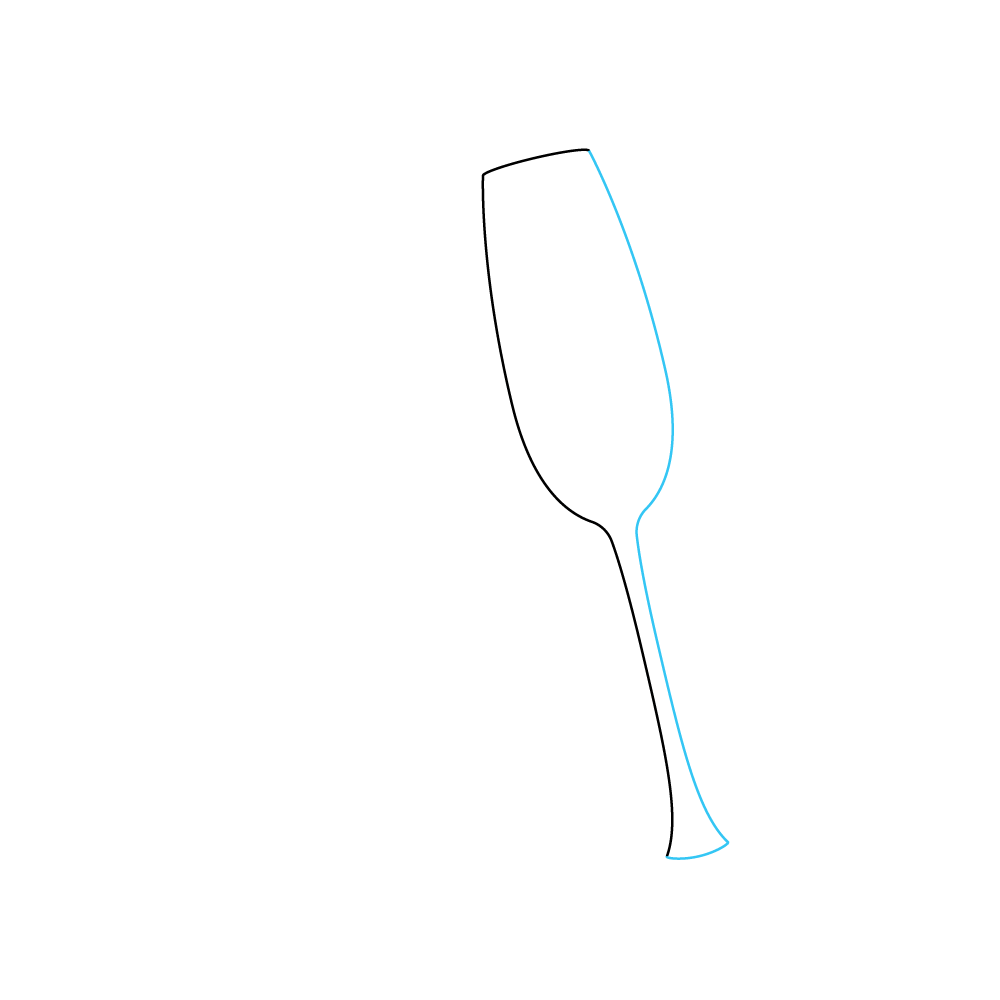 How to Draw A Champagne Glass Step by Step Step  2