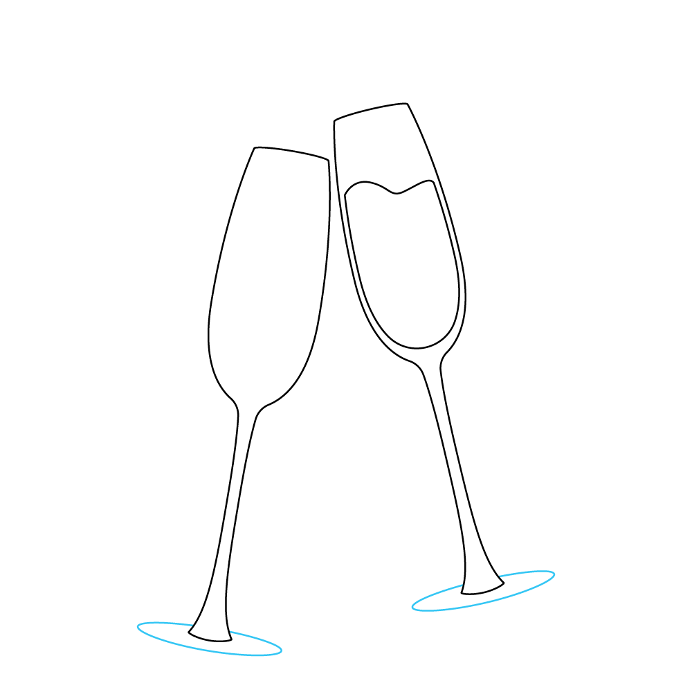 How to Draw A Champagne Glass Step by Step Step  5