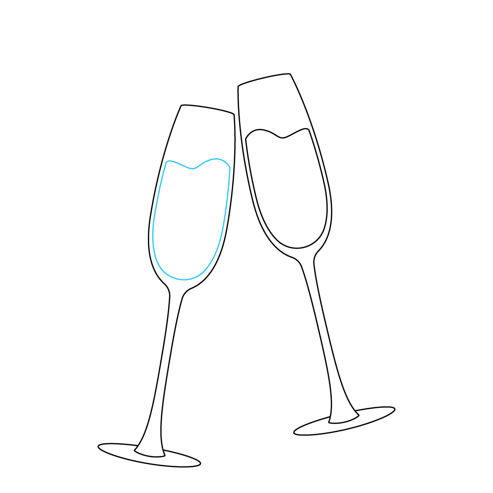 How to Draw A Champagne Glass Step by Step Step  6