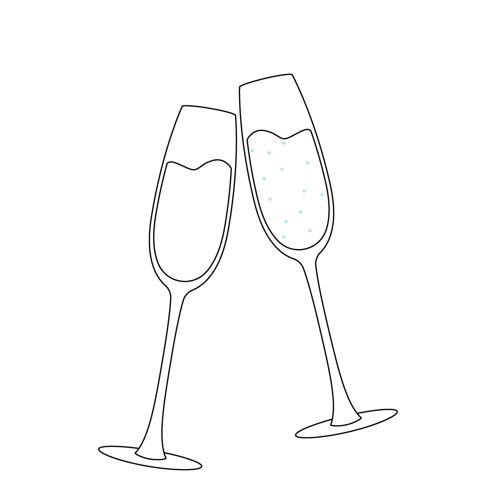 How to Draw A Champagne Glass Step by Step Step  7