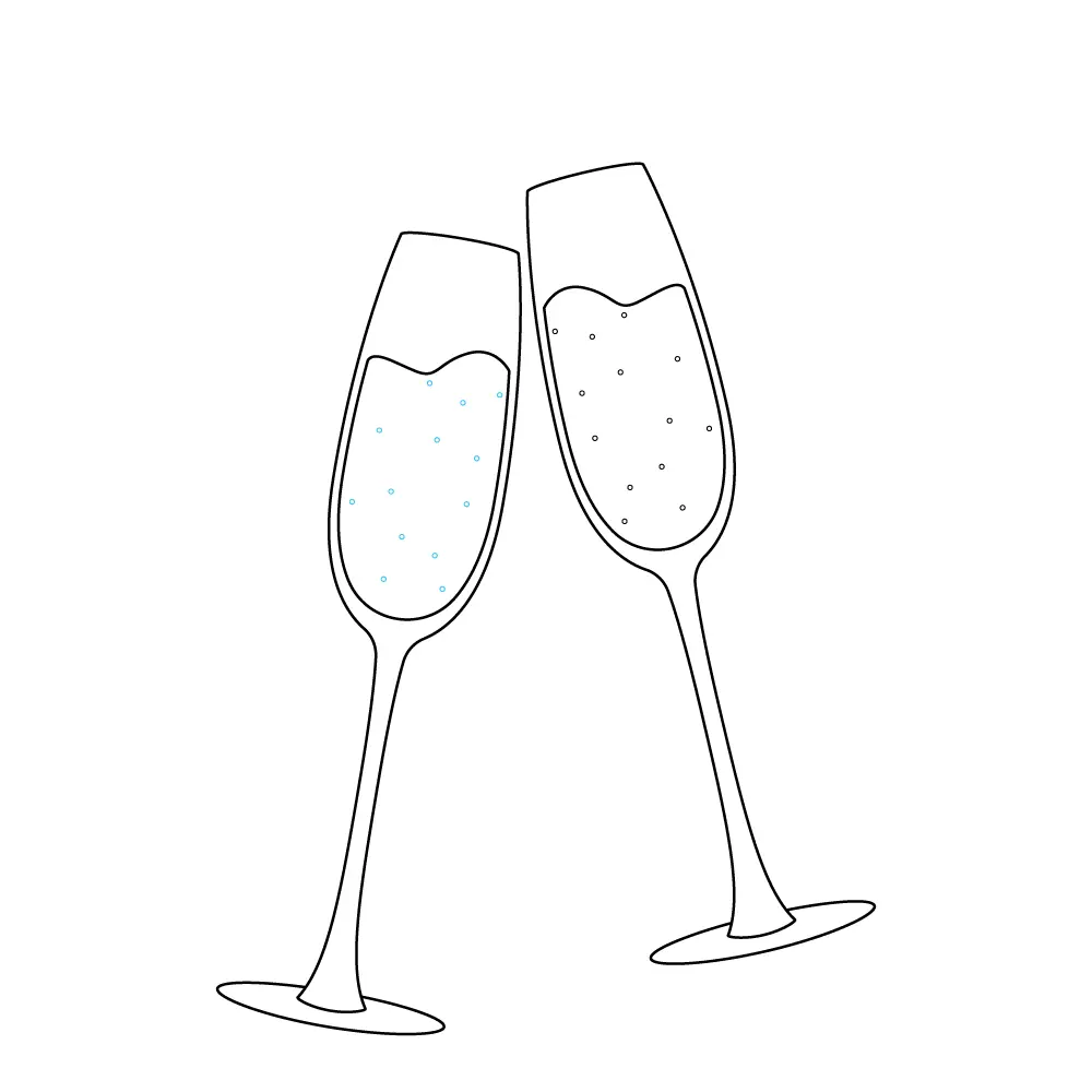 How to Draw A Champagne Glass Step by Step Step  8