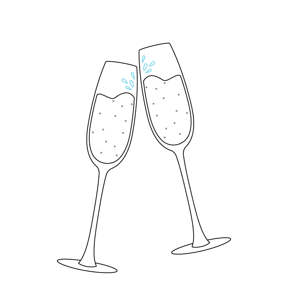 How to Draw A Champagne Glass Step by Step Step  9