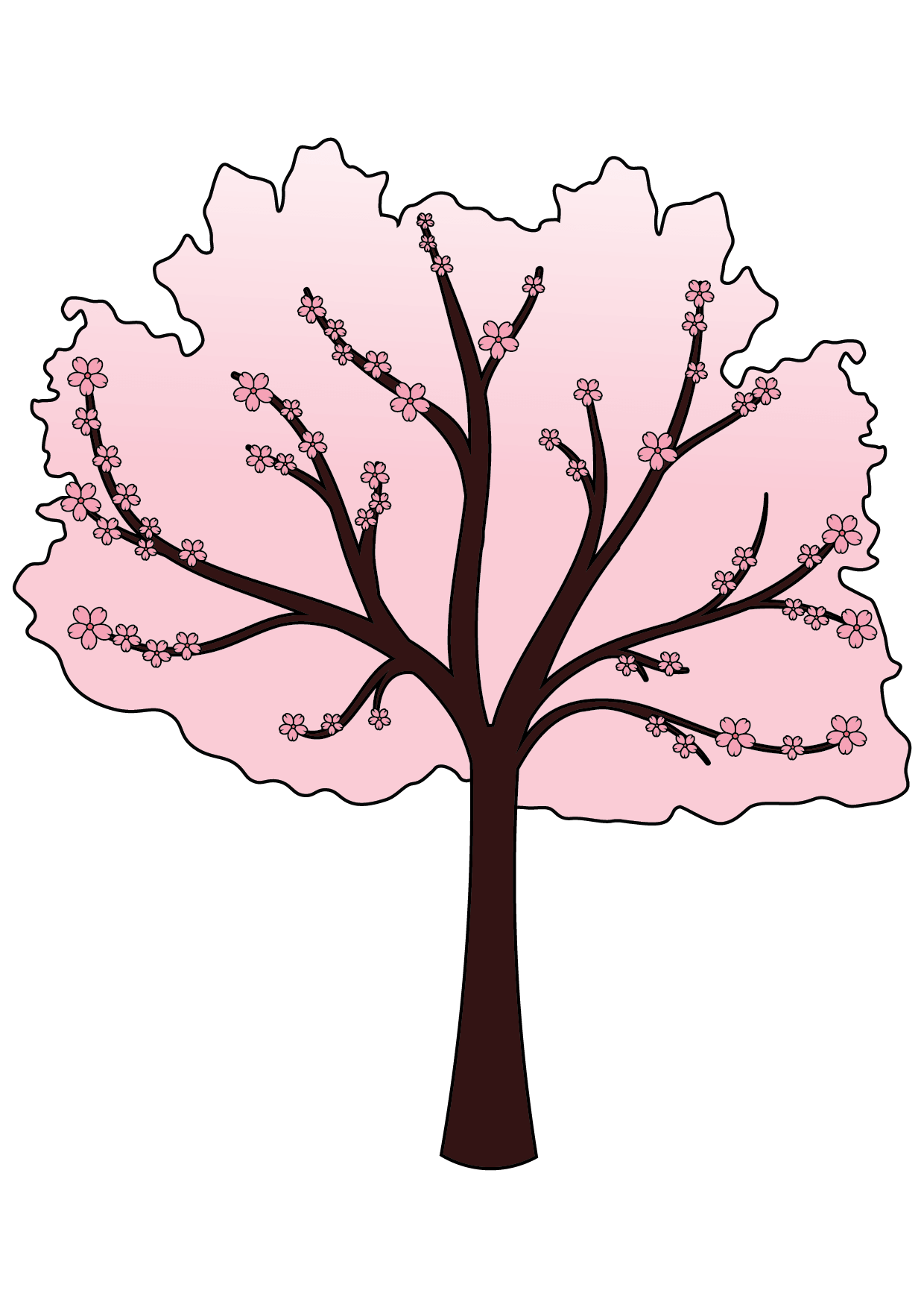 How to Draw A Cherry Blossom Tree Step by Step Printable