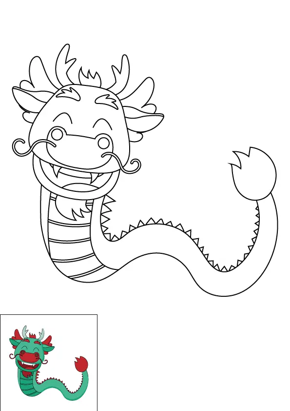 How to Draw A Chinese Dragon Step by Step Printable Color