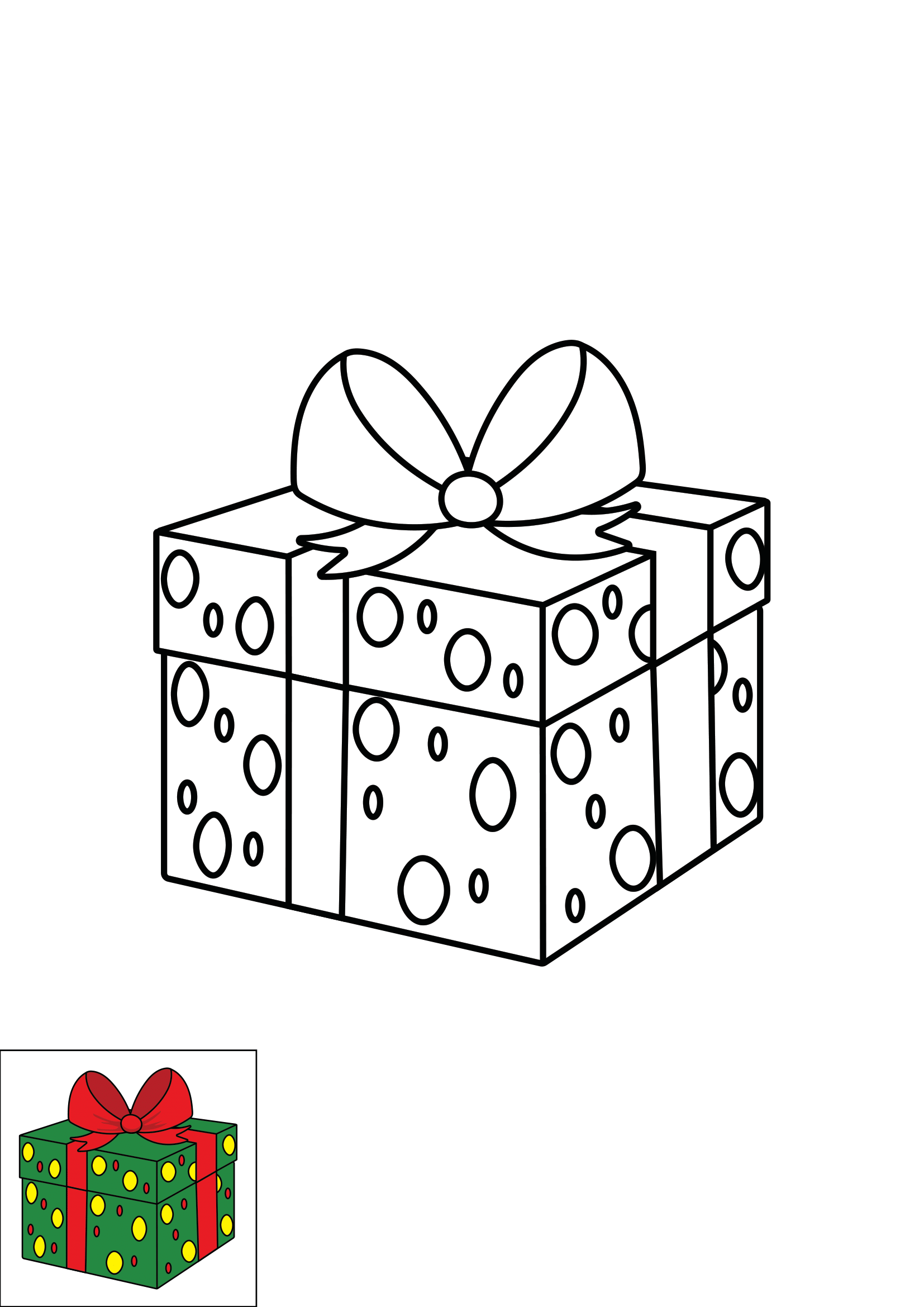 How to Draw A Christmas Present Step by Step Printable Color