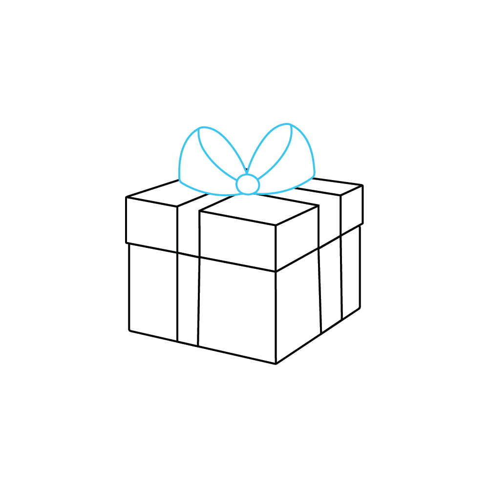 How to Draw A Christmas Present Step by Step Step  5